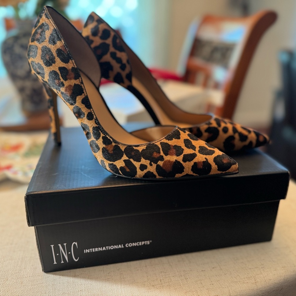 INC International Concepts Women's Leopard Print Heels